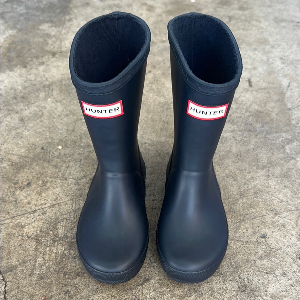 Kids Hunter Blue Rain Boots Size 9US